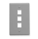 ICC Flat Faceplate 3-Port (Grey)