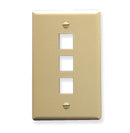 ICC Flat Faceplate 3-Port (Ivory)