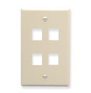ICC Flat Faceplate 4-Port (Almond)