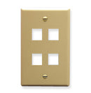 ICC Flat Faceplate 4-Port (Ivory)