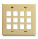 ICC Flat Faceplate Double 12-Port (Ivory)