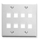 ICC Flat Faceplate Double 8-Port (White)