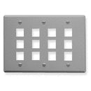 ICC Flat Faceplate Triple 12-Port (Grey)