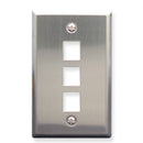 ICC Flat Faceplate 3-Port (Stainless Steel)