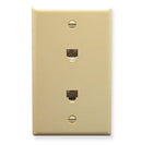 ICC Wall Plate 2-6P6C, Single Gang (Ivory)