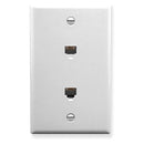 ICC Wall Plate 2-6P6C, Single Gang (White)