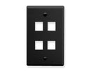 ICC IC107F04BK 4-Port Faceplate (Black)
