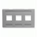ICC 3-Port Modular Furniture Faceplate (Grey)