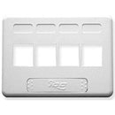 ICC 4-Port Modular Furniture Faceplate (White)