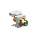 ICC IC107G6GWH RCA Female Modular Connector with Green Insert (White)
