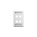 ICC IC107S04WH 4-Port Single Gang Faceplate (White)