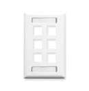 ICC IC107S06WH 6-Port Faceplate with Station ID (White)