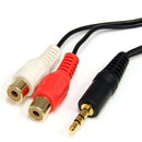 StarTech MU1MFRCA 6 ft 3.5mm Stereo Audio Cable 3.5mm Male to 2x RCA Female