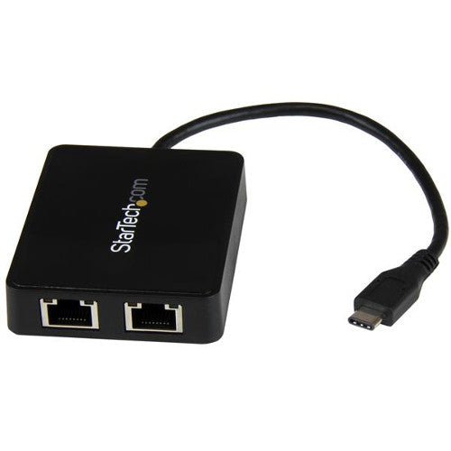 StarTech US1GC301AU2R USB-C to Dual Gigabit Ethernet Adapter with USB Type-A Port