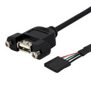 StarTech USBPNLAFHD1 1ft Panel Mount USB to USB Header Cable