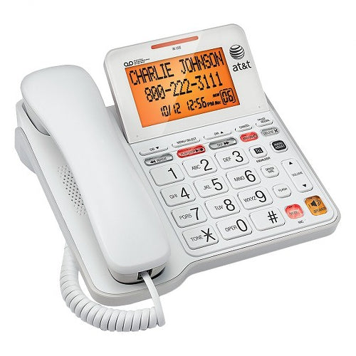 AT&T CL4940 Large Display Corded Telephone with Answering System (Whit