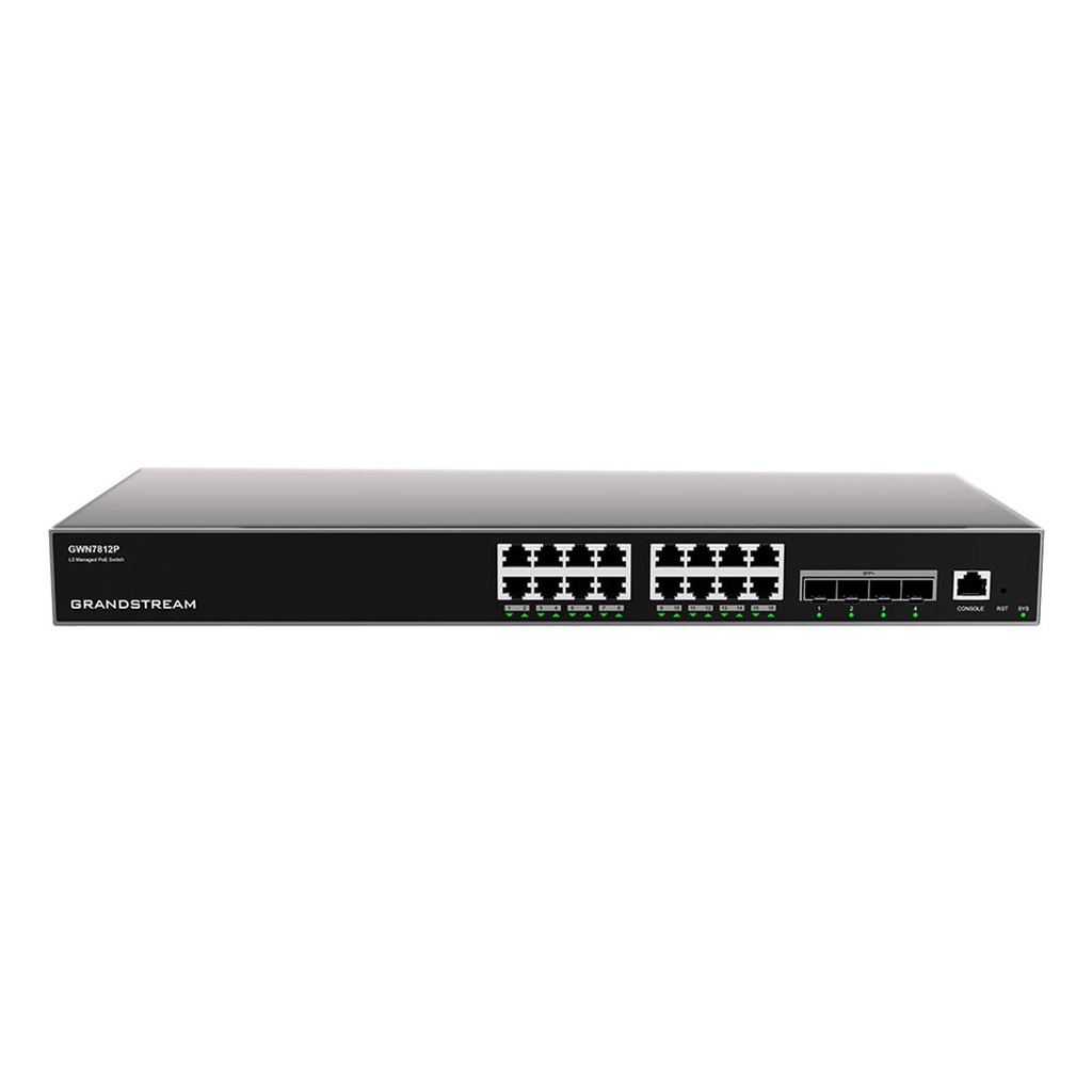 Grandstream GWN7812P 16-Port Enterprise Layer 3 Managed PoE Network Switch (New)