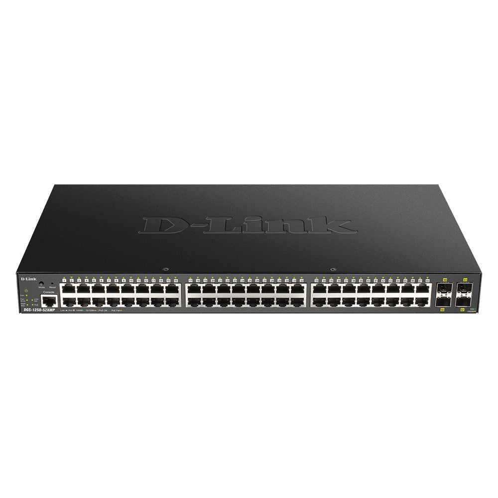 D-Link DGS-1250-52XMP-6KV 52-Port Smart Managed Gigabit PoE Switch with 10-Gigabit Uplinks (New)