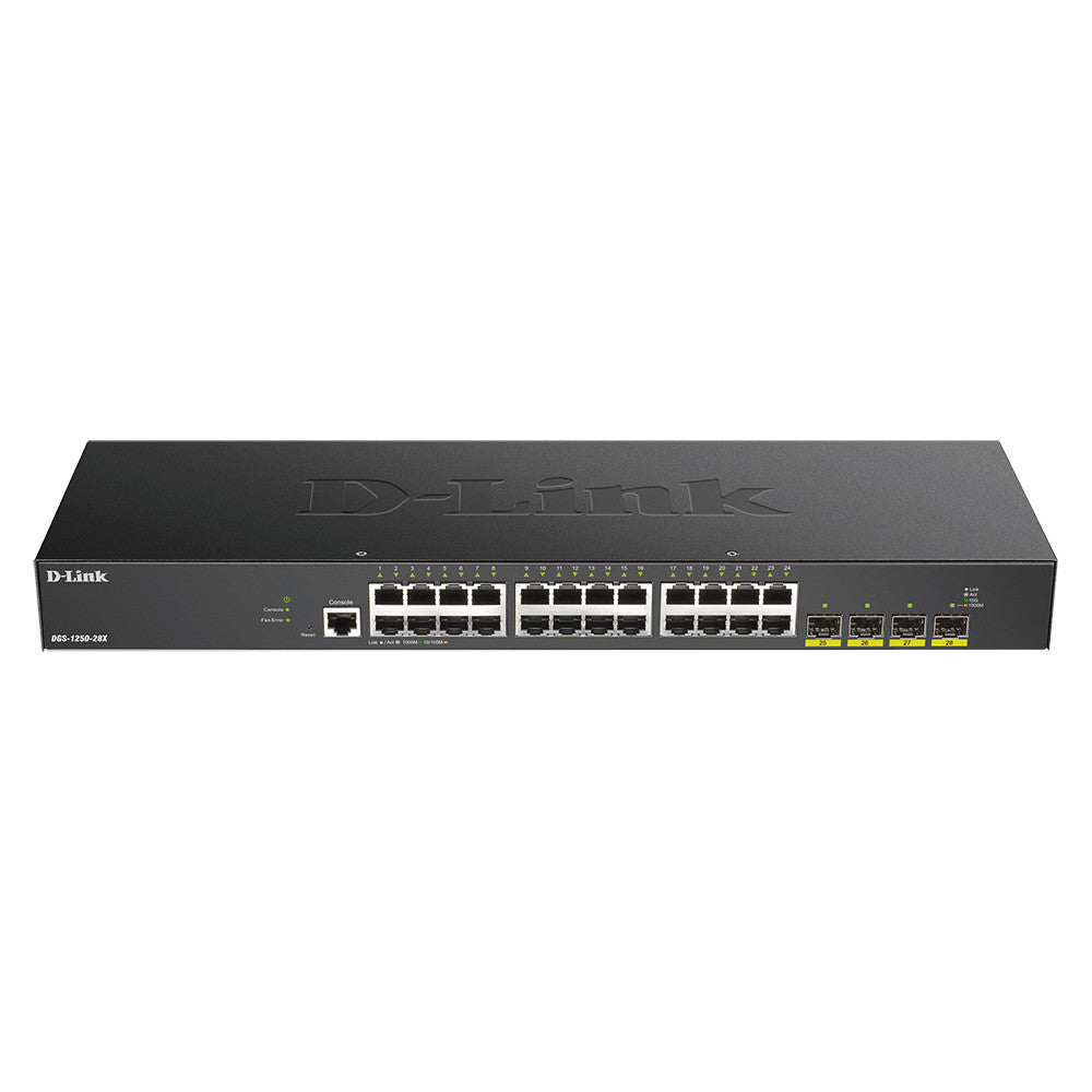 D-Link DGS-1250-28X-6KV 28-Port Smart Managed Gigabit Switch with 10-Gigabit Uplinks (New)