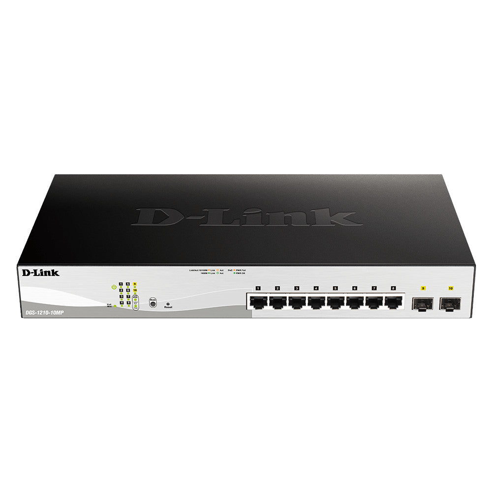 D-Link DGS-1210-10MP 10-Port Gigabit Smart Managed PoE Switch (New)