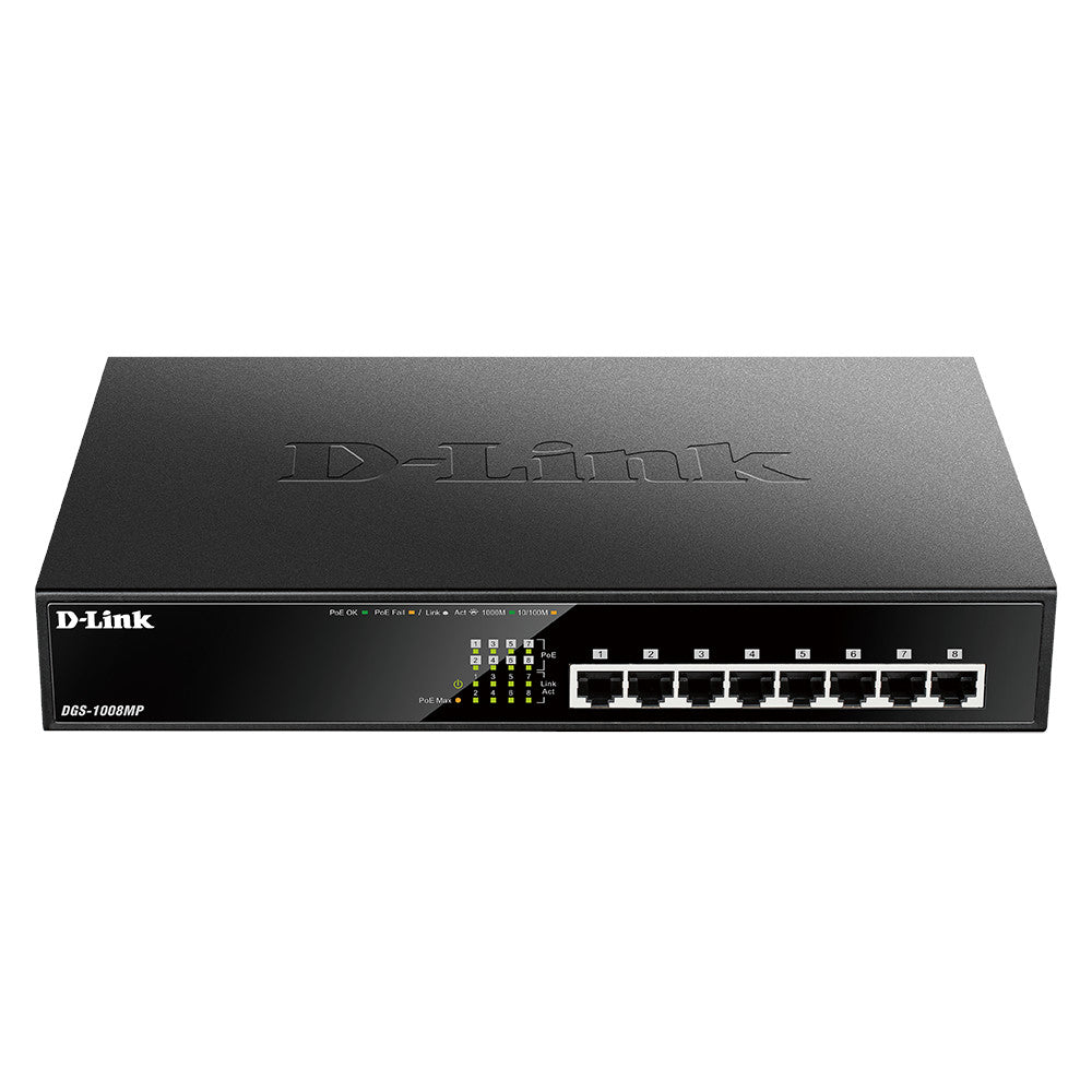 D-Link DGS-1008MP-US 8-Port Desktop Gigabit Max PoE Switch (New)