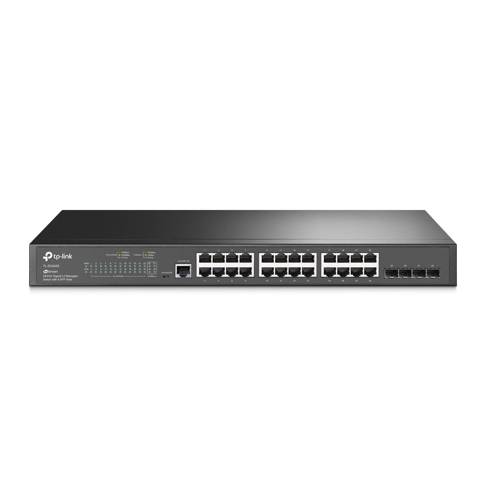 TP-Link TL-SG3428 JetStream 24-Port Gigabit L2+ Managed Switch with 4 SFP Slots (New)