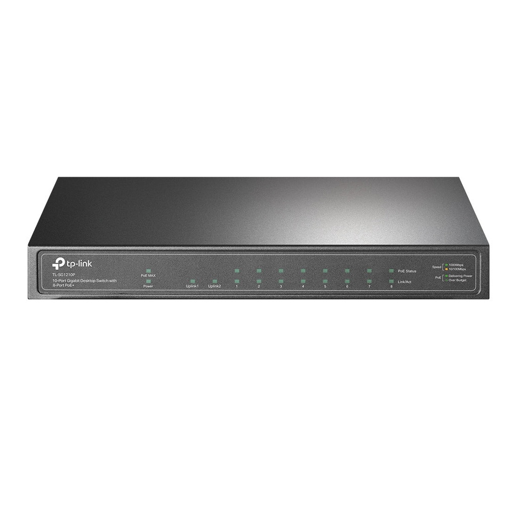 TP-Link TL-SG1210P 10-Port Gigabit Desktop Switch with 8-Port PoE+ (New)