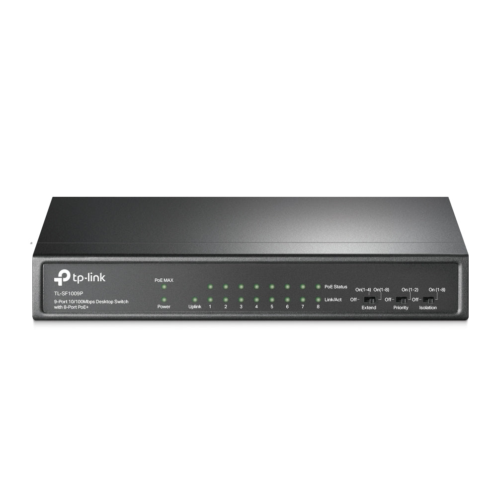 TP-Link TL-SF1009P 9-Port 10/100Mbps Desktop Switch with 8-Port PoE+ (New)