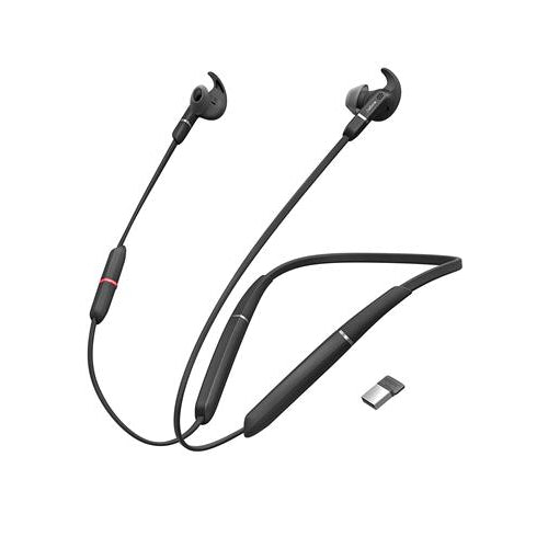 Jabra Evolve 65e 6599-629-109 UC Bluetooth USB Earbuds and Link 370 USB Adapter