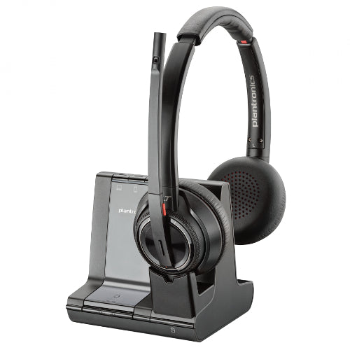 Plantronics Savi 8220-M W8220-M 207326-01 Skype for Business Binaural DECT Wireless Headset System HP 7S4B6AA#ABA