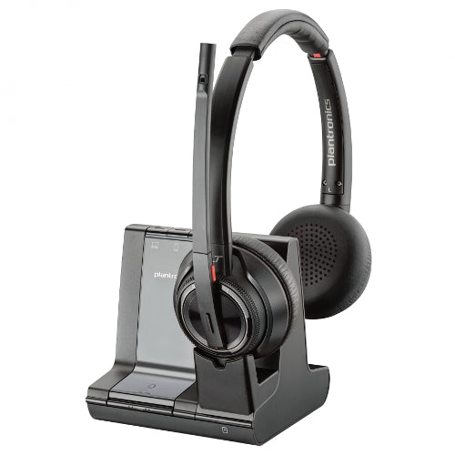 Plantronics Savi 8220 W8220 207325-01 Binaural DECT Wireless Headset System HP 7S4B5AA#ABA