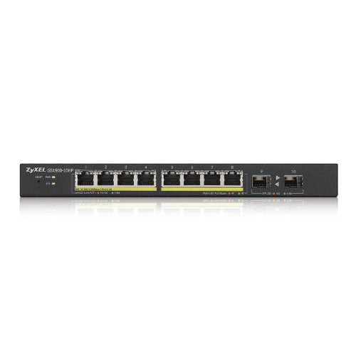 ZyXEL GS1900-10HP 8-Port PoE+ GbE Rackmount Web Managed Switch