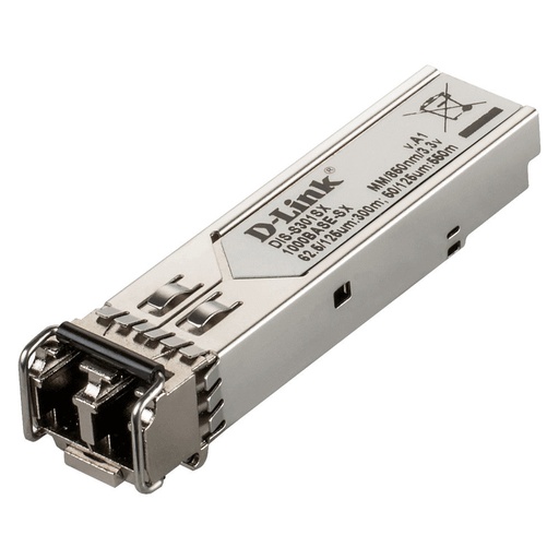 [DLKDISS301SX] D-Link DIS-S301SX 1-Port Mini-GBIC SFP to 1000BaseSX Multi Mode 550M Fiber Transceiver (New)