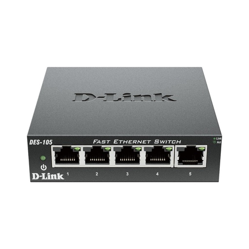 [DLKDES105] D-Link DES-105 5-Port 10/100 Unmanaged Metal Desktop Switch (New)