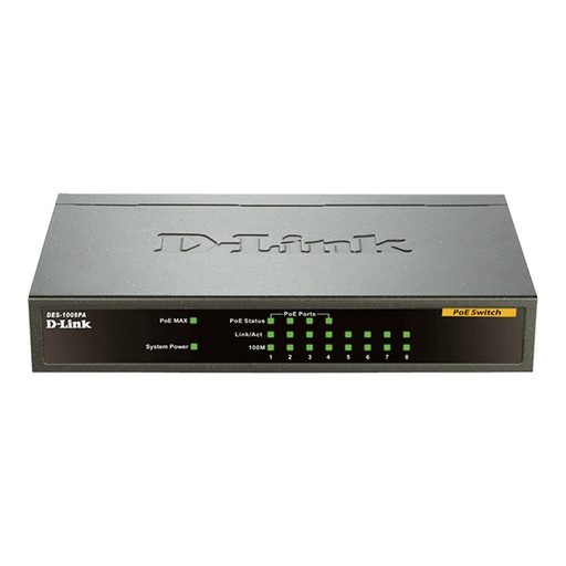 [DLKDES1008PA] D-Link DES-1008PA 8-Port Fast Ethernet PoE Unmanaged Desktop Switch with 4 PoE Ports (New)