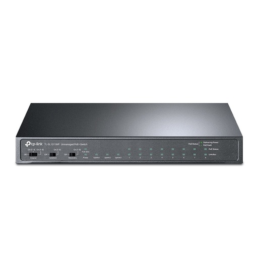 [TPLKTLSL1311MP] TP-Link TL-SL1311MP 8-Port 10/100Mbps + 3-Port Gigabit Desktop Switch with 8-Port PoE+ (New)