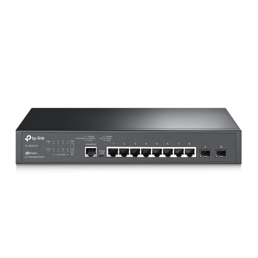 [TPLKTLSG3210] TP-Link TL-SG3210 JetStream 8-Port Gigabit L2+ Managed Switch with 2 SFP Slots (New)