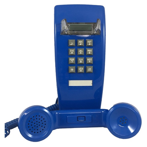 [ITT-2554-V-BL] Cortelco 255412-VBA-20M Wall Phone With Volume Blue (New)