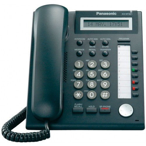 [PAN8BBIPPH-BLK-REF] Panasonic KX-NT321-B 8-Button Basic IP Proprietary Phone (Black/Refurbished)