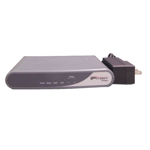 [IPTIPR20-REF] IPitomy IPR20 2-Port FXS VoIP Gateway Router with Power Supply (Refurbished)