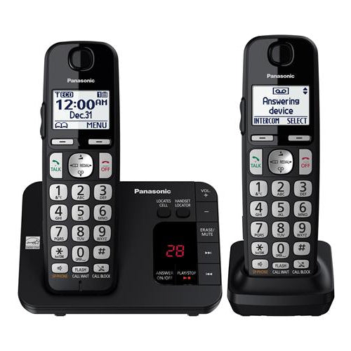 [PANKXTGE432B] Panasonic KX-TGE432B Expandable Digital Cordless Phone with 2 Handsets and Answering Machine