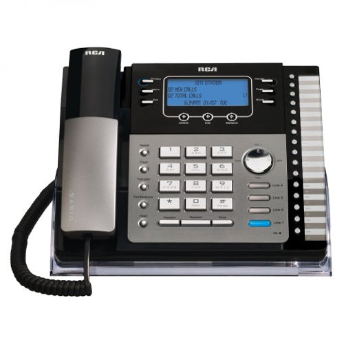 [RCA25423RE1-BLK-REF] RCA 25423RE1 4-Line Expandable System Phone with Intercom (Black/Refurbished)