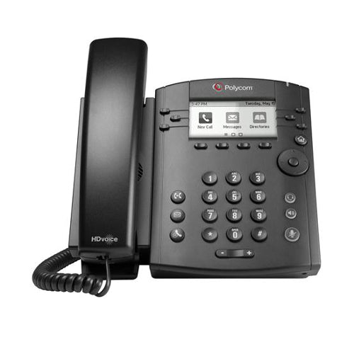 [PLY220048350019AC] Polycom VVX 311 2200-48350-019_AC 6-Line Skype for Business IP Phone with Power Supply