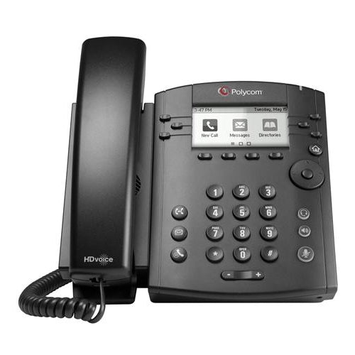 [PLY220048300019AC] Polycom VVX 301 2200-48300-019_AC 6-Line Skype for Business IP Phone with Power Supply