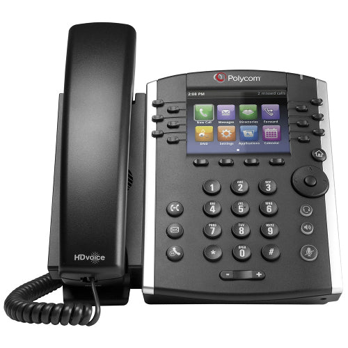 [PLY220048450019AC] Polycom VVX 411 2200-48450-019_AC 12-Line Skype for Business IP Phone with Power Supply