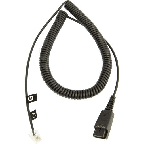 [JAB88000101] Jabra 8800-01-01 Quick Disconnect to Modular RJ-11 Coiled Bottom Headset Cable