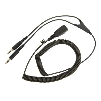 [JAB8734599] Jabra 8734-599 Coiled Quick Disconnect to Dual 3.5mm Jacks