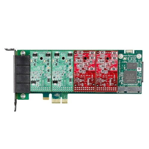 [DIG1A4B04F] Digium 1A4B04F 4-Port Modular Analog PCI-Express Card with 2 Station & 2 Trunk Interfaces and Echo Cancellation