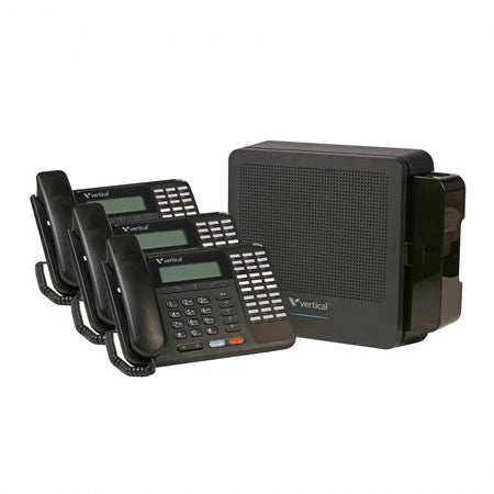 [VODVS5000B330B] Vertical Vodavi VS-5000B-330B Summit 4x8 KSU with Voicemail and Three 30-Button Phones