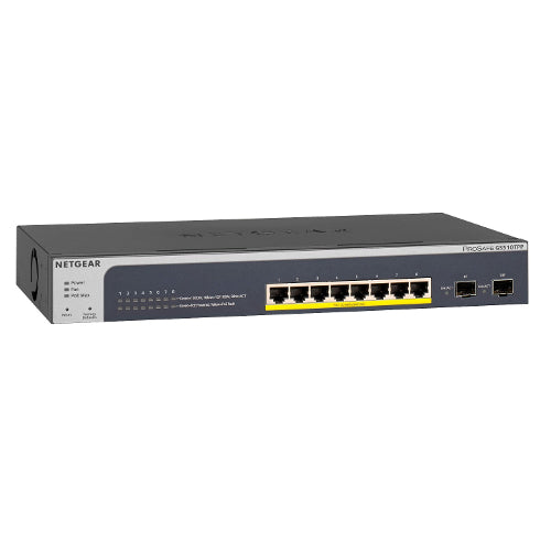 [NETGS510TPP100NAS] Netgear ProSafe GS510TPP-100NAS 8-Port Gigabit Ethernet PoE+ Switch 2 SFP Ports